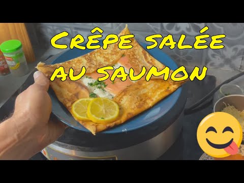 Recette de crêpe salée au saumon (avec Boursin ou Tartare)