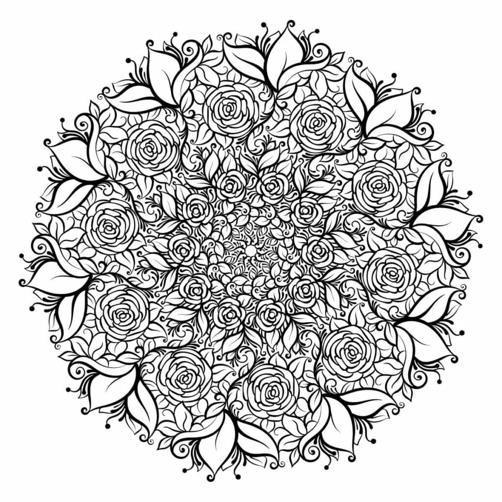 Mandalas de roses blanches