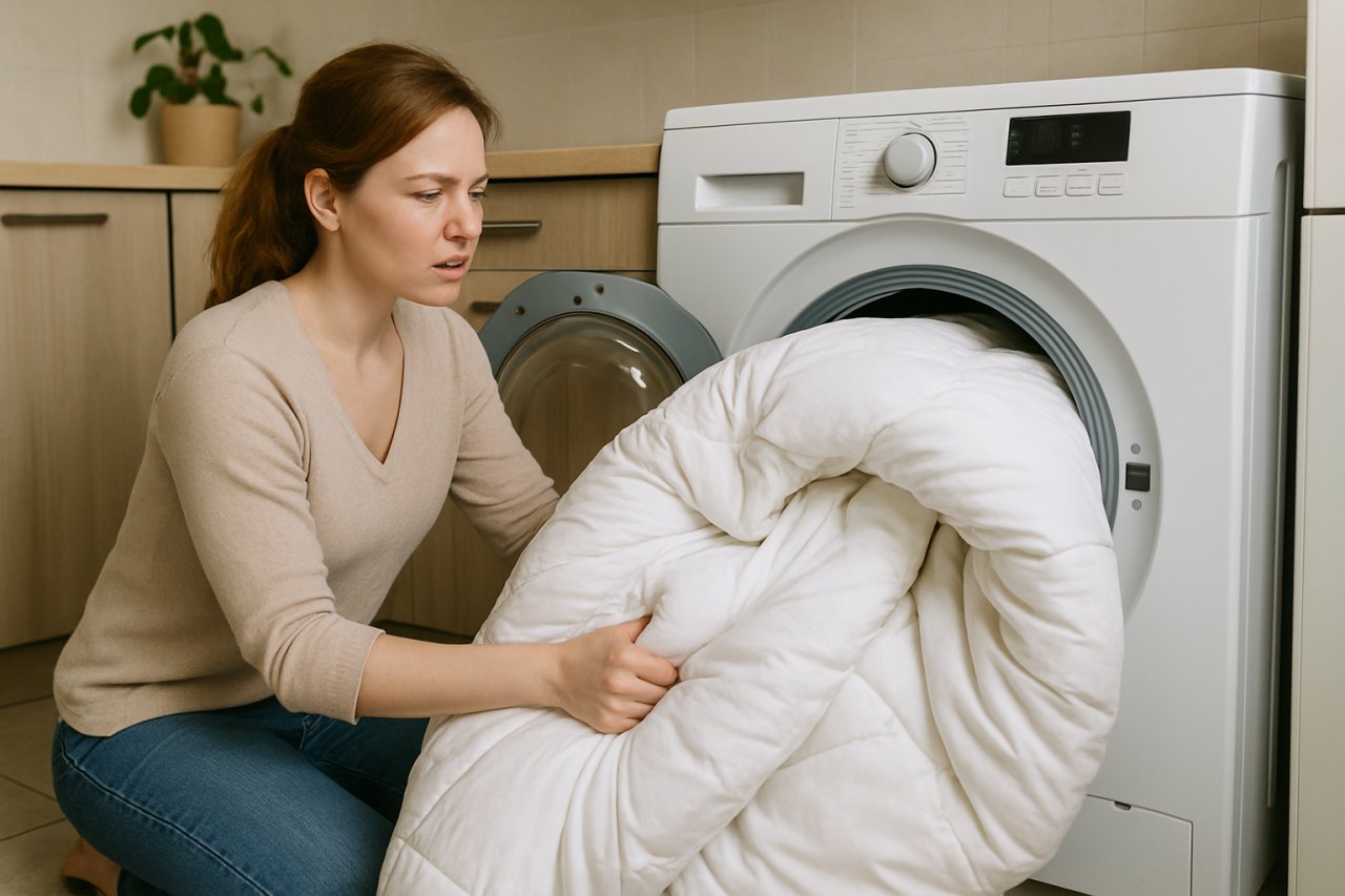 Votre couette ne passe pas à la machine ? Voici une astuce géniale pour la laver sans pressing.